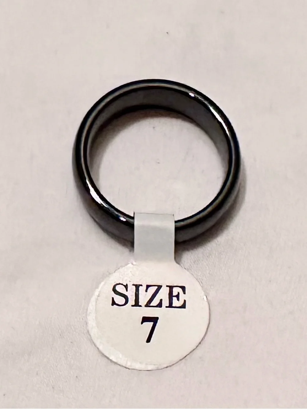 NWT Black Handmade Ceramic Solid Band Ring Size 7 Glossy Minimalist Statement